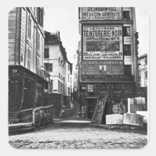 Rue de la Colombe, Parijs, 1858-78 Vierkante Sticker