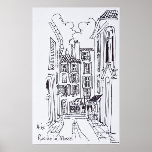 Rue de la Masse   Aix en Provence, Frankrijk Poster