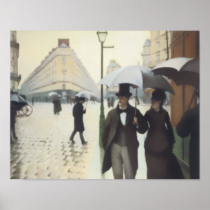 Rue de Paris par temps de pluie van Caillebotte Poster