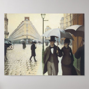 Rue de Paris par temps de pluie van Caillebotte Poster