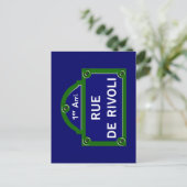 Rue de Rivoli, Paris Street Sign Briefkaart (Staand voorkant)