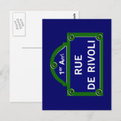 Rue de Rivoli, Paris Street Sign Briefkaart (Voorkant / Achterkant)
