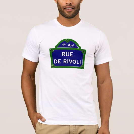 Rue de Rivoli, Paris Street Sign T-shirt (Voorkant)