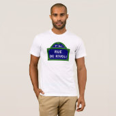 Rue de Rivoli, Paris Street Sign T-shirt (Voorkant volledig)