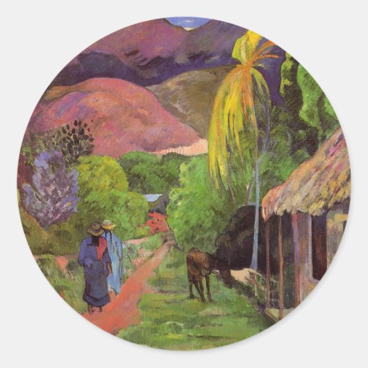 'Rue de Tahiti' - Paul Gauguin Sticker (Voorkant)