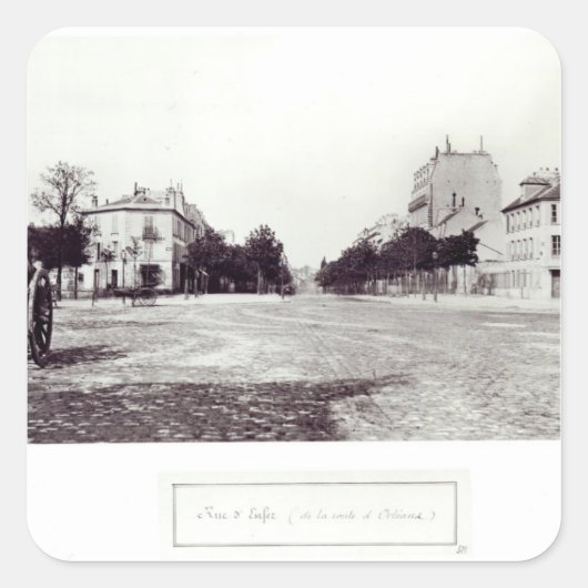 Rue d'Enfer van de weg naar Orleans Vierkante Sticker (Voorkant)