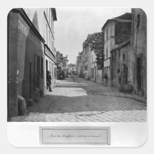 Rue des Anglaises, rue de Lourcine, Parijs Vierkante Sticker