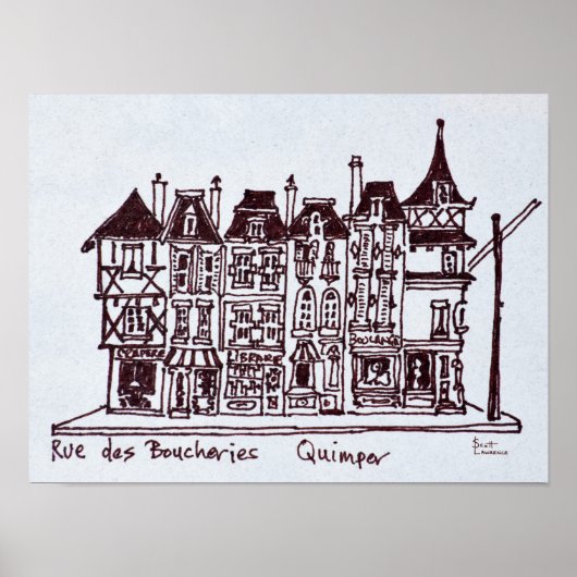 Rue des Boucheries | Bretagne, Frankrijk Poster (Voorkant)