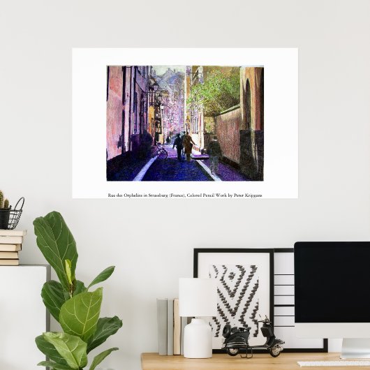Rue des Orphelins, Straatsburg (Frankrijk) Poster (Thuiskantoor)