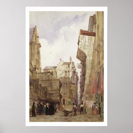 Rue des Pretes, St. Germain L'Auxerrois, Parijs Poster (Voorkant)