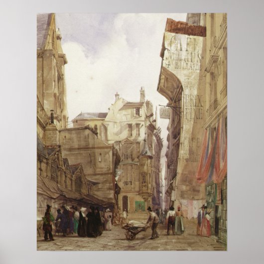 Rue des Pretes, St. Germain L'Auxerrois, Parijs Poster (Voorkant)