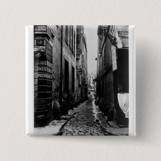 Rue du Croissant Vierkante Button 5,1 Cm (Voorkant)
