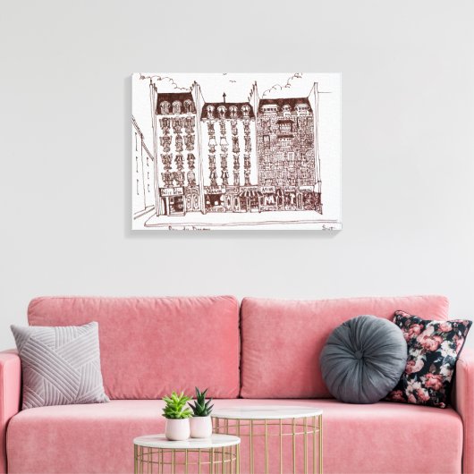 Rue du Dragon, Saint-Germain-des-Pres, Parijs Canvas Afdruk (Insitu (Woonkamer))