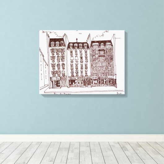 Rue du Dragon, Saint-Germain-des-Pres, Parijs Canvas Afdruk (Insitu (Houten vloer))