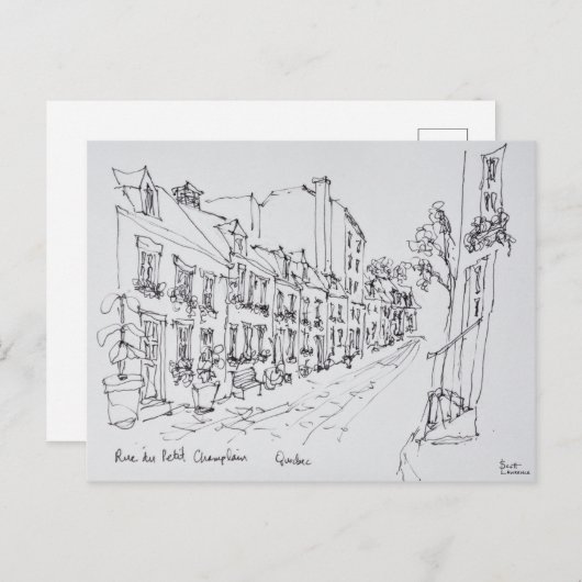 Rue du Petit ChamPlain, Quebec, Canada Briefkaart (Voorkant / Achterkant)