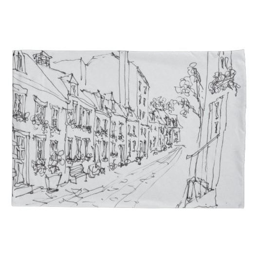 Rue du Petit Champlain, Quebec, Canada Kussensloop (Achterkant-Links)