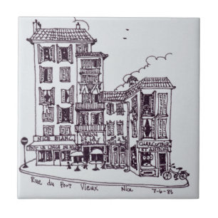 Rue du Vieux Port in Oud-Nice Nice, Frankrijk Tegeltje