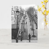 Rue Foyatier, Montmartre, Paris Notecards Kaart (Gele Bloem)