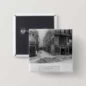 Rue Maitre Albert Paris, 1858-78 Vierkante Button 5,1 Cm (Voorkant /achterkant)