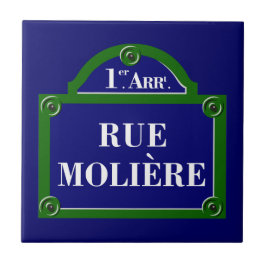 Rue Moliere, Paris Street Sign Tegeltje