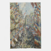Rue Montorgueil in Parijs door Claude Monet Theedoek (Verticaal)
