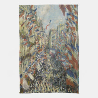 Rue Montorgueil in Parijs door Claude Monet Theedoek