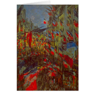 Rue Montorgueil met Flags van Claude Monet