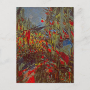Rue Montorgueil met Flags van Claude Monet Briefkaart