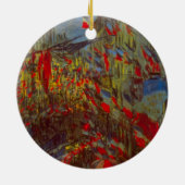 Rue Montorgueil met Flags van Claude Monet Keramisch Ornament (Achterkant)