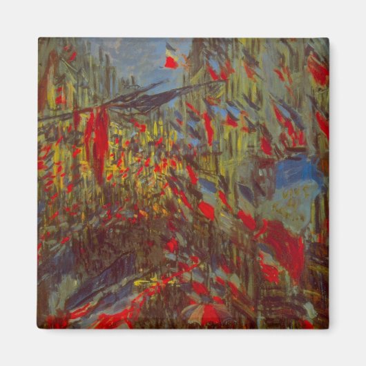Rue Montorgueil met Flags van Claude Monet Magneet (Voorkant)