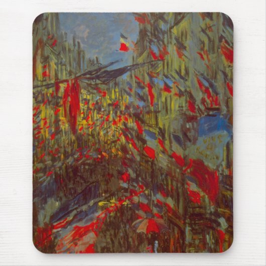 Rue Montorgueil met Flags van Claude Monet Muismat (Voorkant)