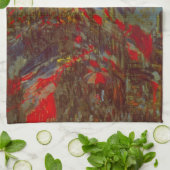 Rue Montorgueil met Flags van Claude Monet Theedoek (Gevouwen)