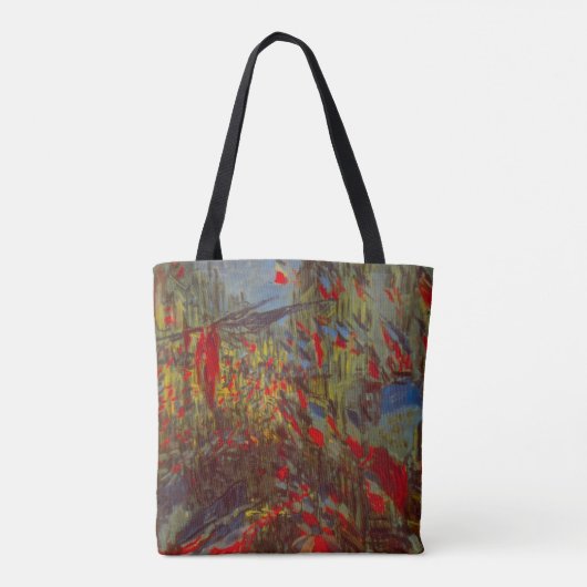 Rue Montorgueil met Flags van Claude Monet Tote Bag (Achterkant)