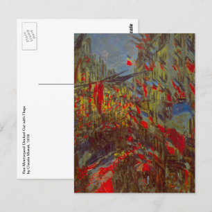 Rue Montorgueil met vlaggen door Claude Monet Briefkaart