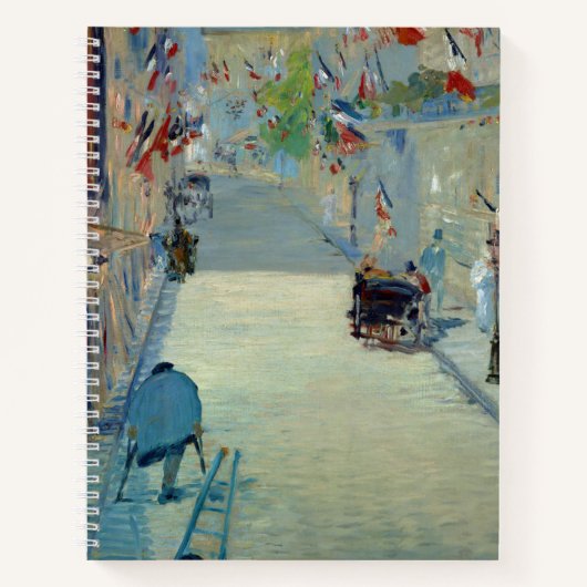 Rue Mosnier met Flags Manet French Art not Notitieboek (Voorkant)