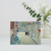 Rue Mosnier met Flags Manet French France Art Briefkaart (Staand voorkant)