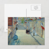 Rue Mosnier met Flags Manet French France Art Briefkaart (Voorkant / Achterkant)