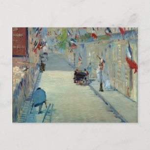 Rue Mosnier met Flags Manet French France Art Briefkaart
