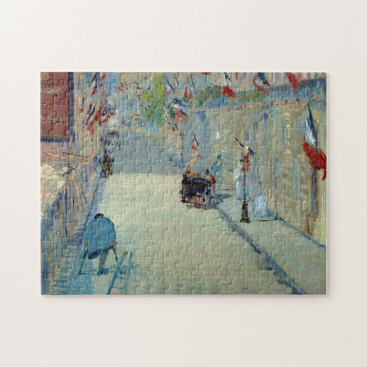 Rue Mosnier met Flags Manet French France Art Legpuzzel (Horizontaal)