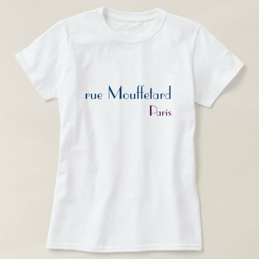 Rue Mouffetard, Parijs T-shirt (Design voorkant)