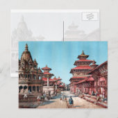 RUE PRINCIPALE DANS PATAN, NÉPAL (1887) BRIEFKAART (Voorkant / Achterkant)