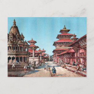 RUE PRINCIPALE DANS PATAN, NÉPAL (1887) BRIEFKAART
