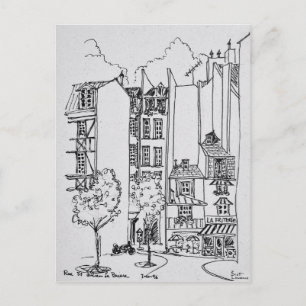 Rue Saint-Julien-le-Pauvre Parijs, Frankrijk Briefkaart