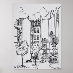 Rue Saint-Julien-le-Pauvre   Parijs, Frankrijk Poster