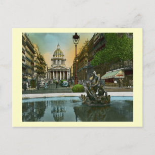 Rue Soufflot, Pantheon, Vintage van Parijs, Frankr Briefkaart