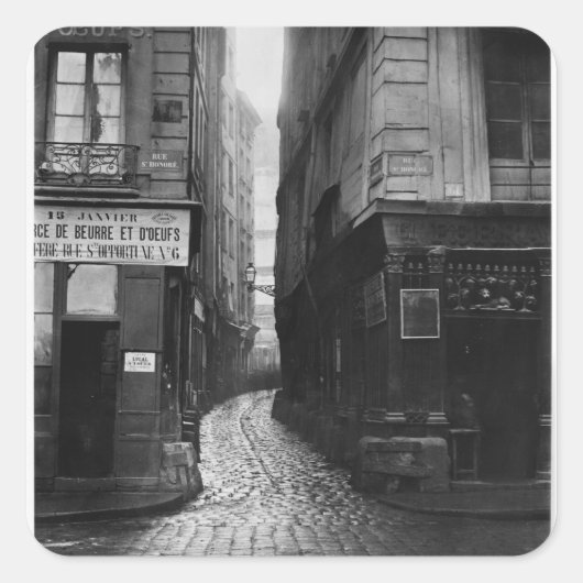 Rue Tirechape, van rue St. Honore, Parijs Vierkante Sticker (Voorkant)