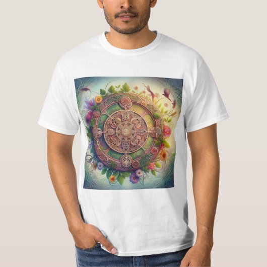 Rueda Celta de la Vida: Conexión y Ciclos Naturale T-shirt (Voorkant)