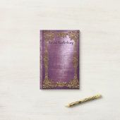 Ruette Lavendre Oud Boek Unieke Elegantie Monogram Post-it® Notes (Op bureau)