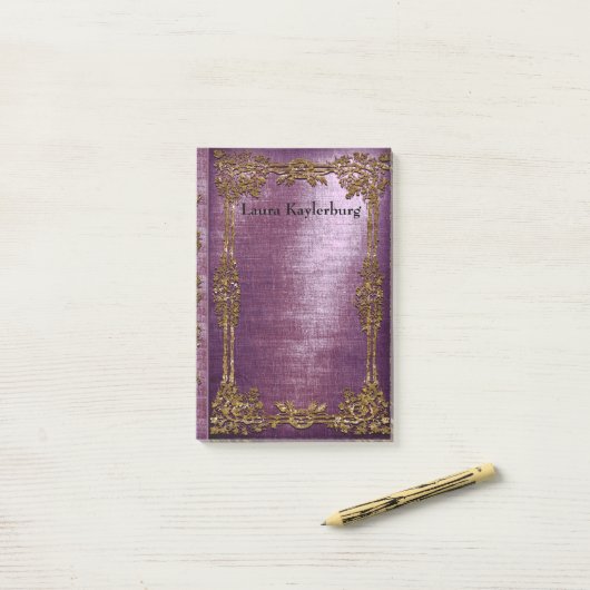 Ruette Lavendre Oud Boek Unieke Elegantie Monogram Post-it® Notes (Op bureau)