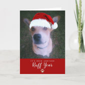 Ruff 2021 Funny Dog Pun Pet met Kerstmis Foto Feestdagen Kaart (Voorkant)